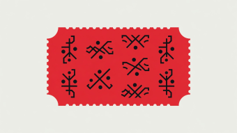 Flat vector illustration of a vintage cinema ticket stub stamped with discovery ledger marks
